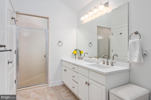 32-B Long Beach Blvd, Long Beach Township, NJ 08008 - bathroom with double vanity and a shower stall