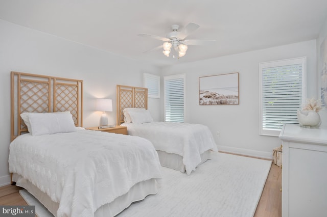 32-B Long Beach Blvd, Long Beach Township, NJ 08008 - bedroom featuring light wood-style flooring, baseboards, and a ceiling fan