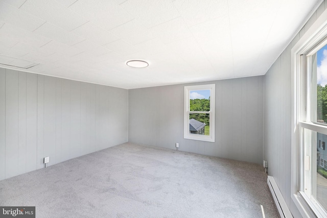 223 One Mile Run Rd, Philipsburg, PA 16866 - carpeted spare room with wooden walls