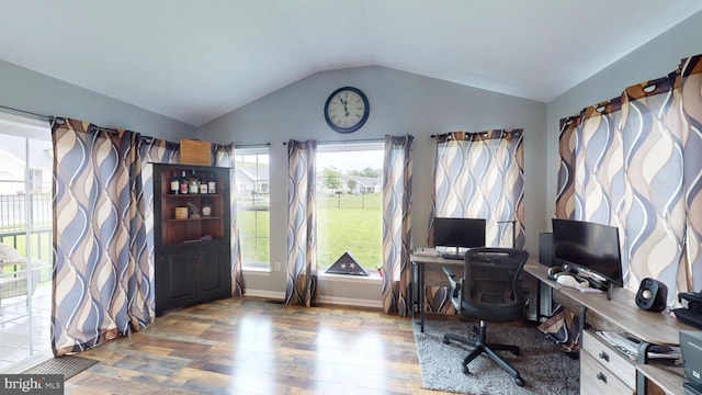 69 Geisinger Ln, Lewistown, PA 17044 - home office with wood finished floors and vaulted ceiling