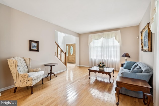 2 Teaberry Ct, Shamong, NJ 08088 - living area featuring light wood finished floors and stairway