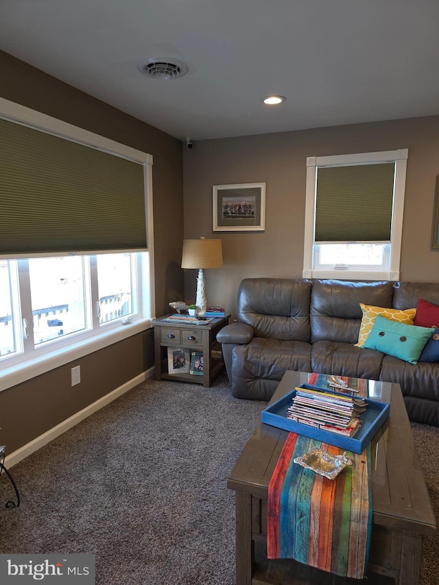 367 Dock Rd, West Creek, NJ 08092 - carpeted living area with plenty of natural light, baseboards, and recessed lighting