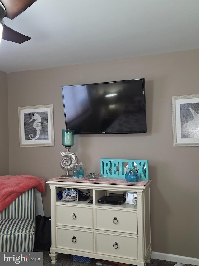367 Dock Rd, West Creek, NJ 08092 - bedroom with ceiling fan and baseboards
