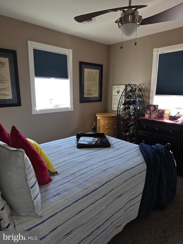 367 Dock Rd, West Creek, NJ 08092 - carpeted bedroom featuring a ceiling fan