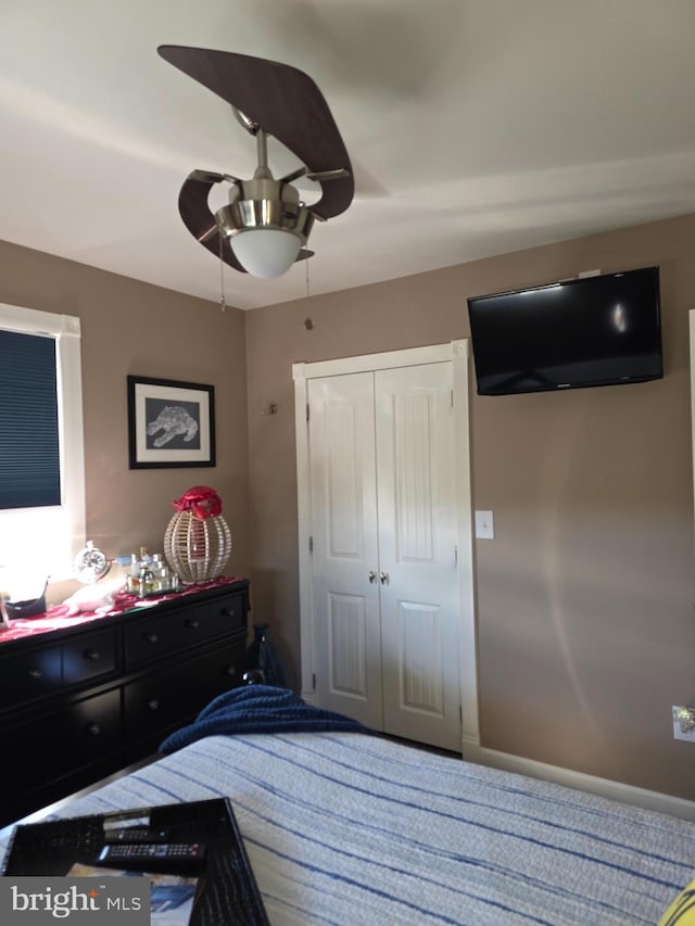 367 Dock Rd, West Creek, NJ 08092 - bedroom featuring a closet and a ceiling fan