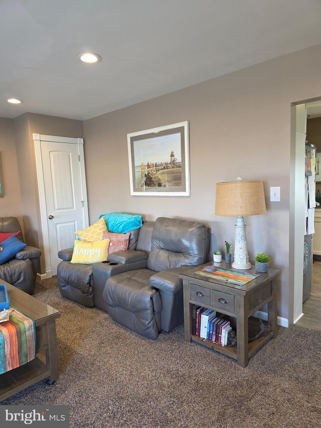 367 Dock Rd, West Creek, NJ 08092 - carpeted living room with recessed lighting and baseboards