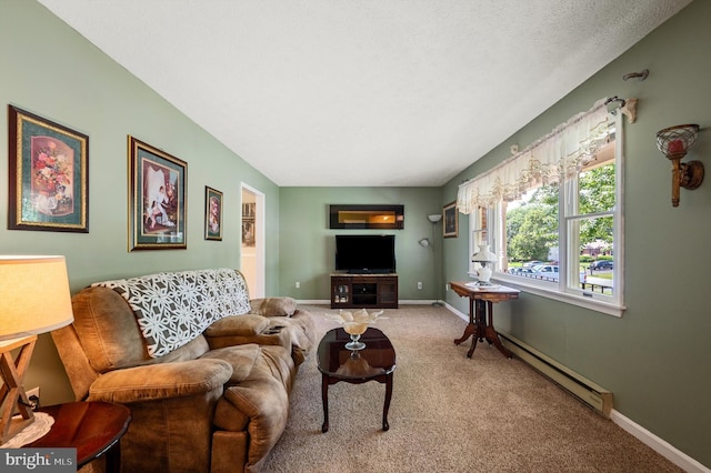 108 Oakmont Cir, Winchester, VA 22602 - living area with a baseboard heating unit and light colored carpet