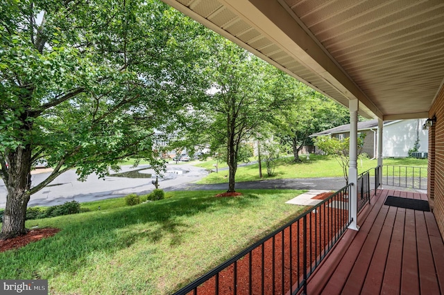 108 Oakmont Cir, Winchester, VA 22602 - wooden porch featuring a lawn