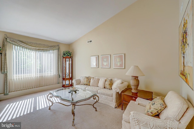 2205 Pecan Ln, Bowie, MD 20716 - carpeted living area featuring vaulted ceiling