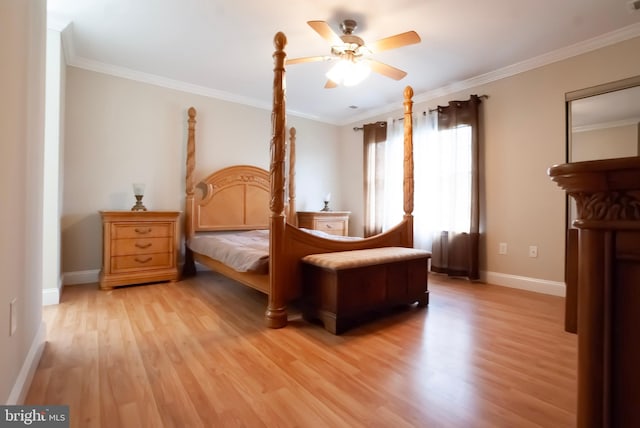 20 Kennebec Ct, Bordentown, NJ 08505 - bedroom featuring light wood-style flooring, ornamental molding, and a ceiling fan