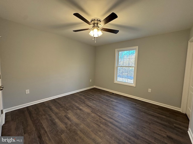 230 Spring Hollow Rd, Front Royal, VA 22630 - unfurnished room featuring dark wood-style flooring, a ceiling fan, and baseboards
