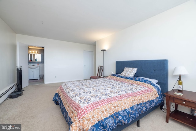1301 N Harrison St Unit 1108, Wilmington, DE 19806 - bedroom with carpet floors, a sink, a baseboard radiator, and baseboards