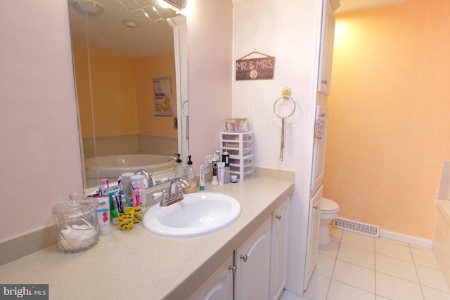 32530 Approach Unit 3252, Long Neck, DE 19966 - full bathroom with a garden tub, vanity, and tile patterned floors