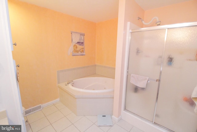 32530 Approach Unit 3252, Long Neck, DE 19966 - bathroom featuring a stall shower, a whirlpool tub, and tile patterned floors