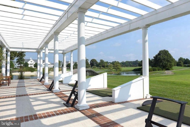 32530 Approach Unit 3252, Long Neck, DE 19966 - view of patio with a water view and a pergola