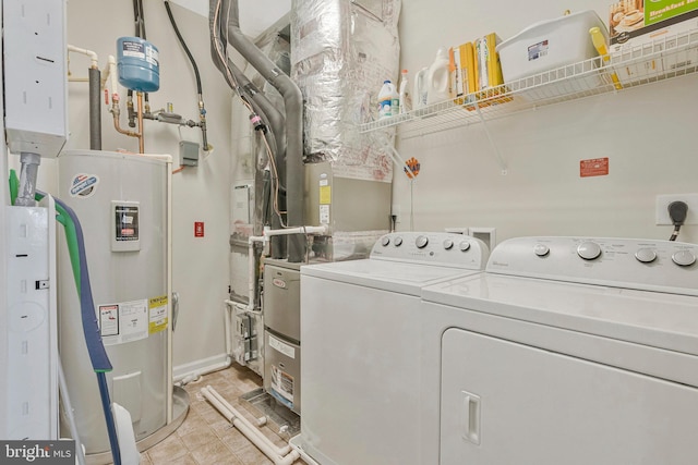 20620 Hope Spring Ter Unit 401, Ashburn, VA 20147 - laundry room featuring washer and clothes dryer and electric water heater