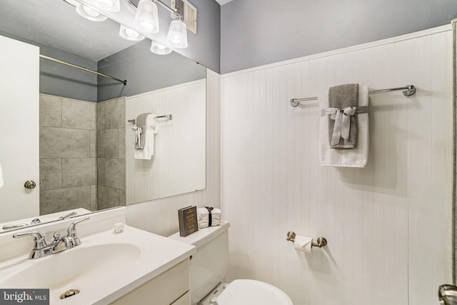 5901 Wivenhoe Ct, Alexandria, VA 22315 - bathroom with vanity, toilet, and a shower