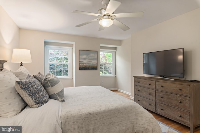 2657 Carrollton Rd, Annapolis, MD 21403 - bedroom featuring multiple windows, wood finished floors, and a ceiling fan