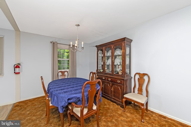 727 Fulton St S, Cherry Hill, NJ 08002 - dining space featuring a chandelier and baseboards