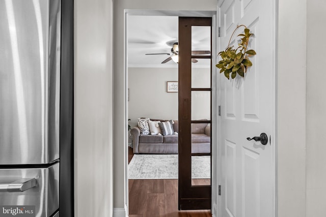 3 Adrian Pl, Newtown, PA 18940 - corridor featuring crown molding and wood finished floors