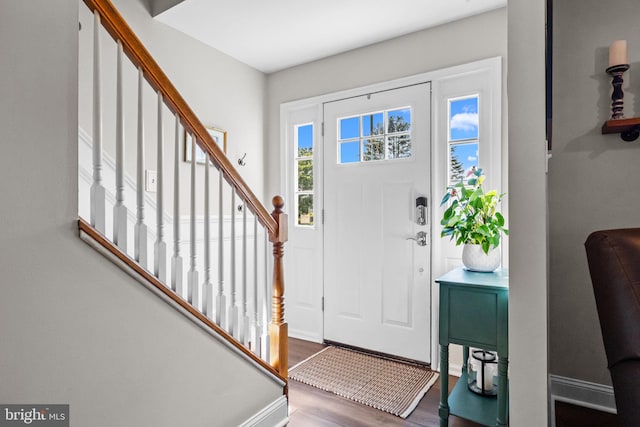3 Adrian Pl, Newtown, PA 18940 - foyer entrance with wood finished floors and stairway
