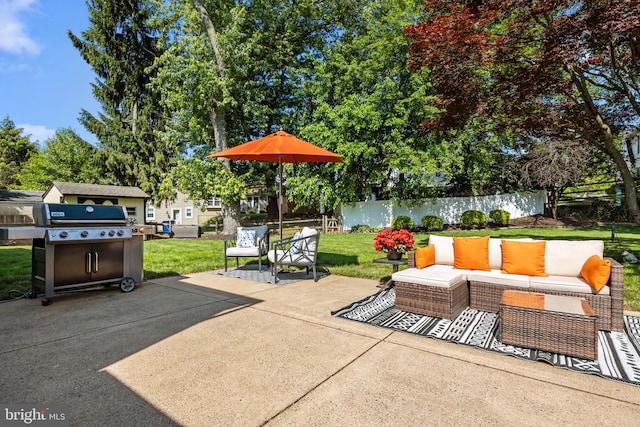 3 Adrian Pl, Newtown, PA 18940 - view of patio / terrace with an outdoor hangout area and a grill