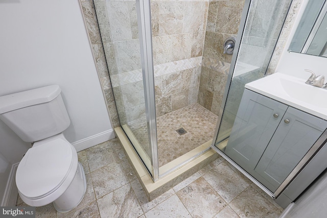 15 Woodenbridge Ct Unit C, Reisterstown, MD 21136 - full bath featuring a stall shower, stone tile flooring, and vanity