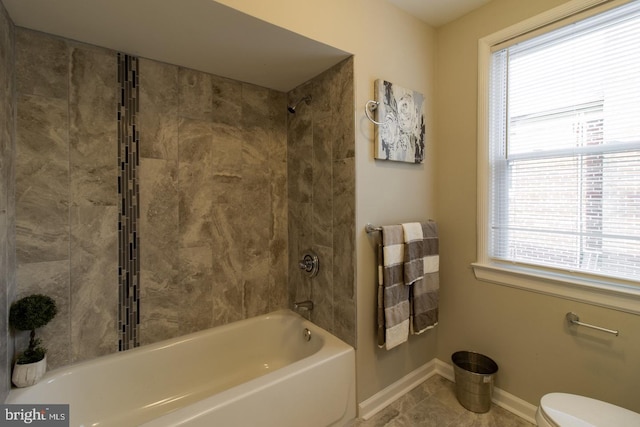 1621 Shadyside Rd, Baltimore, MD 21218 - bathroom with shower / washtub combination, baseboards, and toilet