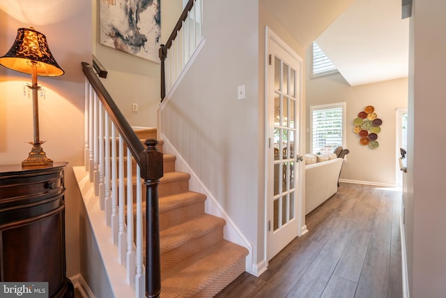 102 Warwick Way N, Wales, PA 19454 - staircase with wood finished floors and baseboards
