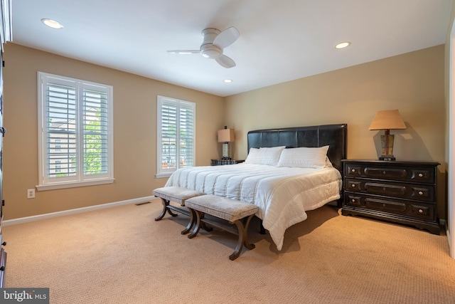 102 Warwick Way N, Wales, PA 19454 - carpeted bedroom with baseboards, recessed lighting, and a ceiling fan