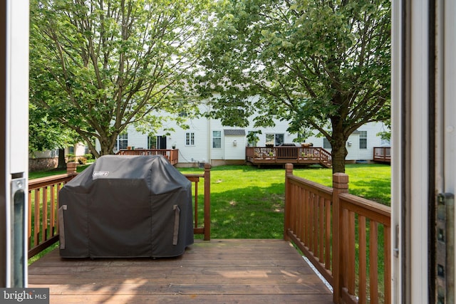 102 Warwick Way N, Wales, PA 19454 - wooden deck with grilling area and a yard