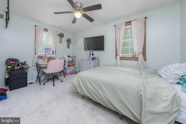 535 Friesburg Aldine, Elmer, NJ 08318 - carpeted bedroom featuring a ceiling fan and an office area