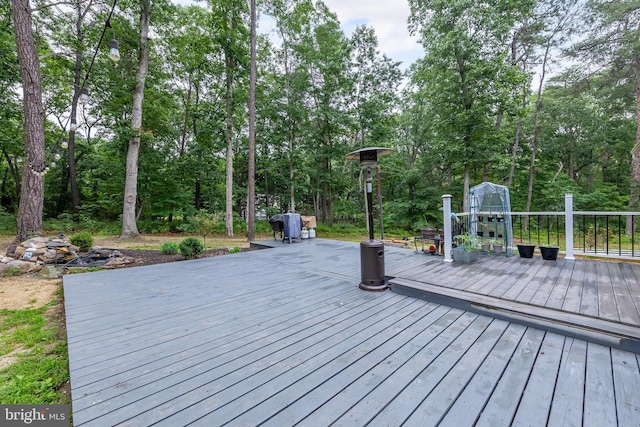 535 Friesburg Aldine, Elmer, NJ 08318 - wooden terrace with view of wooded area