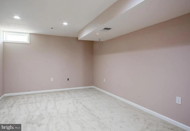 6215 Erland Way, Lanham, MD 20706 - unfurnished room with light carpet, recessed lighting, and baseboards