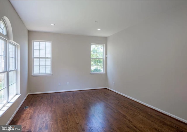 6215 Erland Way, Lanham, MD 20706 - empty room featuring baseboards, dark wood finished floors, and recessed lighting