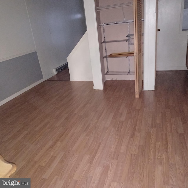 617 Oak St, Allentown, PA 18102 - below grade area featuring baseboards and wood finished floors
