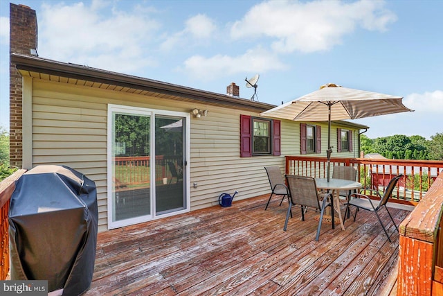 3476 Messersmith Rd, York, PA 17408 - wooden deck with outdoor dining area and area for grilling