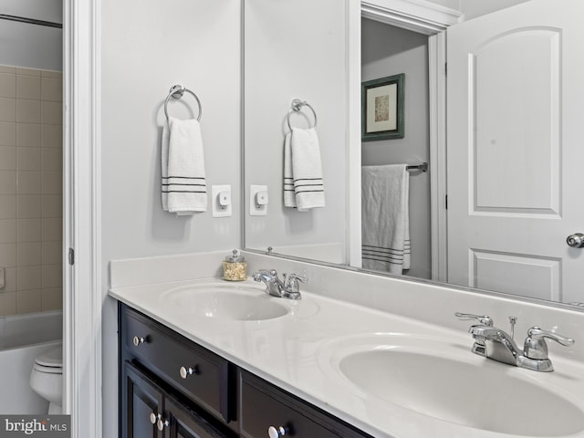 4300 Mountain Laurel Way, Brandywine, MD 20613 - bathroom with double vanity, toilet, and  shower combination