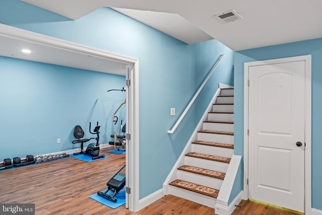 4300 Mountain Laurel Way, Brandywine, MD 20613 - stairway featuring wood finished floors, baseboards, and recessed lighting