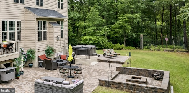 4300 Mountain Laurel Way, Brandywine, MD 20613 - view of patio / terrace with an outdoor living space with a fire pit