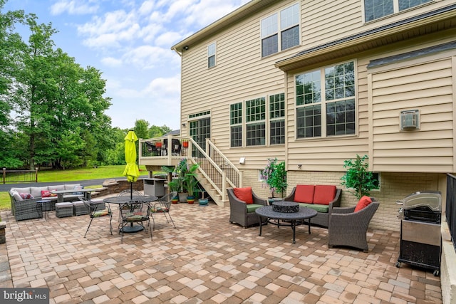 4300 Mountain Laurel Way, Brandywine, MD 20613 - view of patio / terrace featuring outdoor lounge area, stairs, and a wooden deck