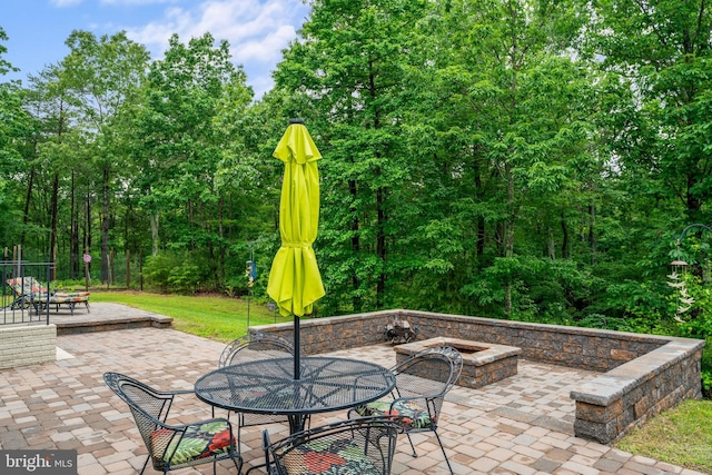 4300 Mountain Laurel Way, Brandywine, MD 20613 - view of patio / terrace with a fire pit