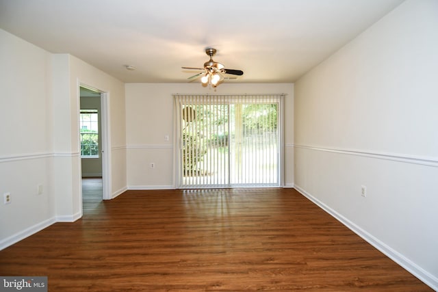 1031 Gardenview Loop Unit 103, Woodbridge, VA 22191 - spare room with plenty of natural light, a ceiling fan, wood finished floors, and a smoke detector