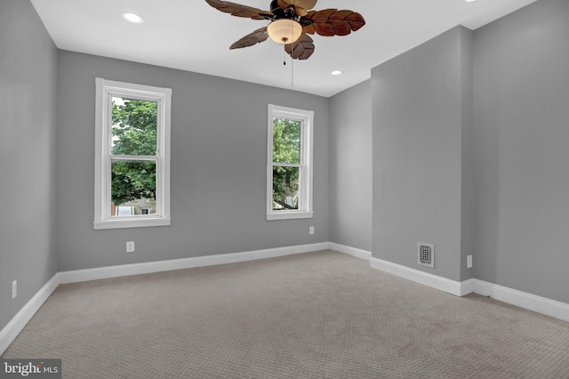 503 W 27th St, Baltimore, MD 21211 - unfurnished room with ceiling fan, plenty of natural light, light colored carpet, baseboards, and recessed lighting