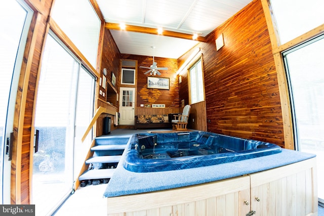 2720 Hidden Valley Rd, Accokeek, MD 20607 - sunroom / solarium featuring a jacuzzi and healthy amount of natural light