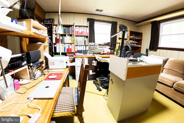 2720 Hidden Valley Rd, Accokeek, MD 20607 - office area featuring wooden walls