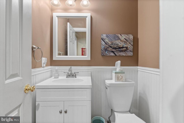 1381 Sunwood Ter, Annapolis, MD 21409 - half bath with wainscoting, vanity, and toilet