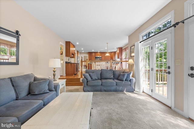 1381 Sunwood Ter, Annapolis, MD 21409 - living room with light carpet and recessed lighting