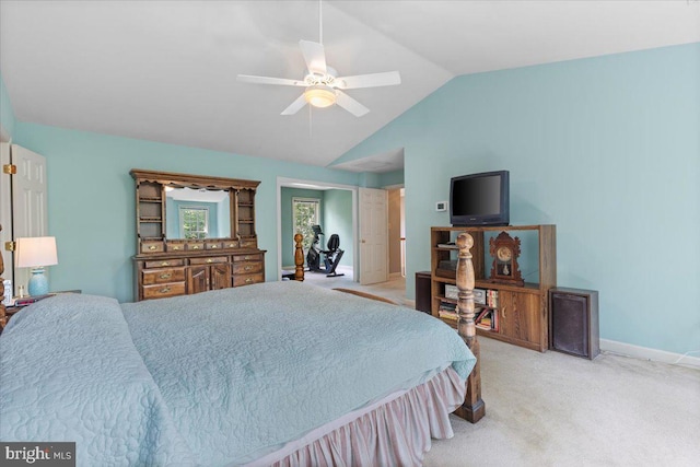 1381 Sunwood Ter, Annapolis, MD 21409 - bedroom with lofted ceiling, carpet flooring, ceiling fan, and baseboards