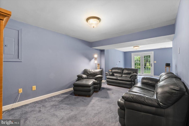 1381 Sunwood Ter, Annapolis, MD 21409 - living area featuring carpet, baseboards, and electric panel